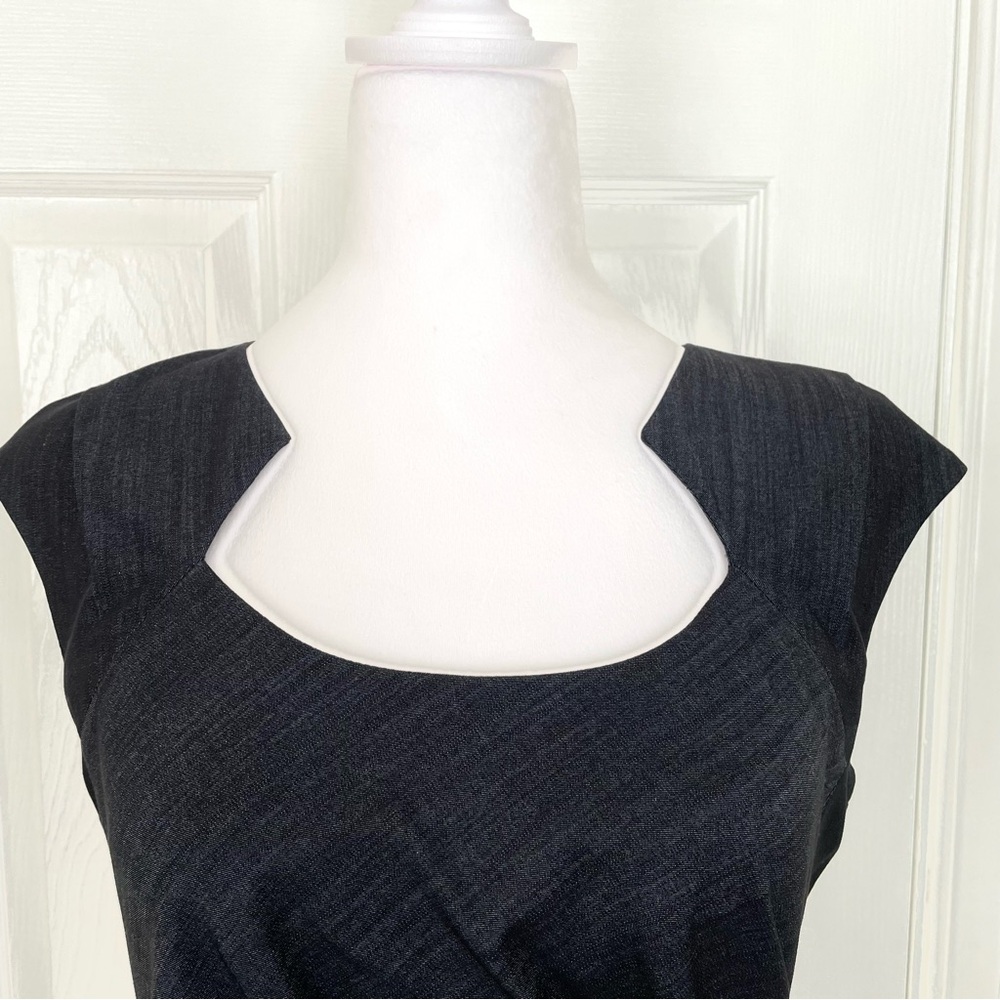 Calvin Cline Ruched Dress with Cap Sleeve, Size 4, Dark Gray Heather - Picture 3 of 9